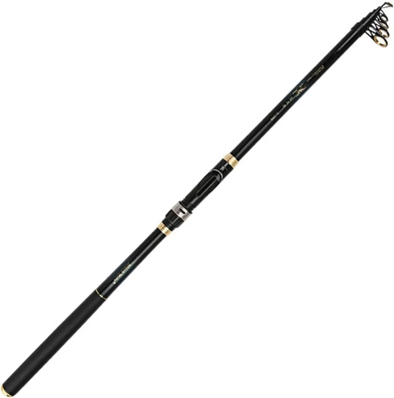 Fishing Rod Fishing Poles Telescopic Fishing Rod 2.1M -3.6M Spinning Carp Fishing Rod Feeder Hard Carbon Carbon Fiber Telescopic Fishing Rod Fishing Pole Kit(Black,2.1 m)