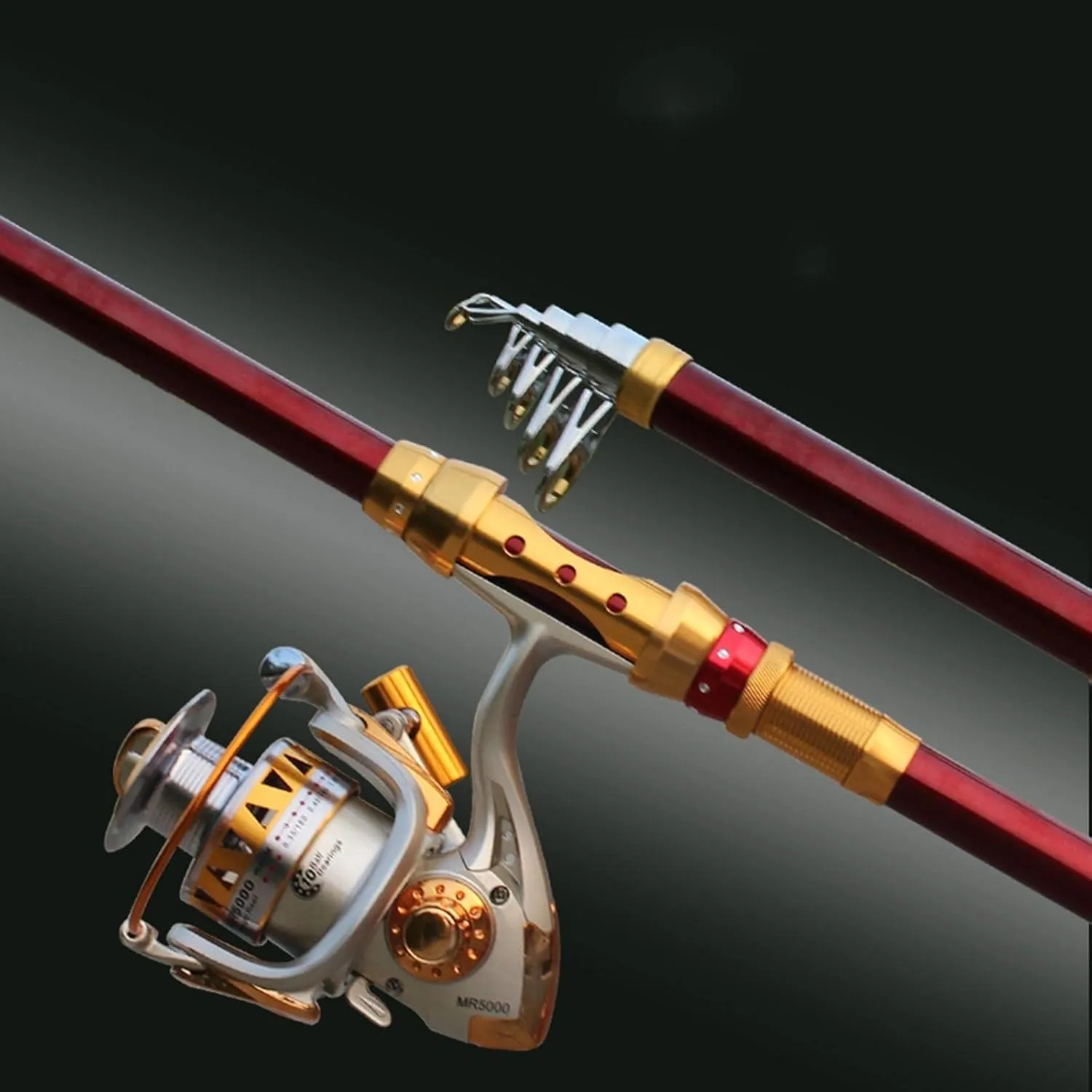 Fishing Rod Fishing Rod and Reel Combos Super Easy to Carry Fishing Pole Carbon Fiber Telescopic Fishing Rod Fishing Pole(2.4M)