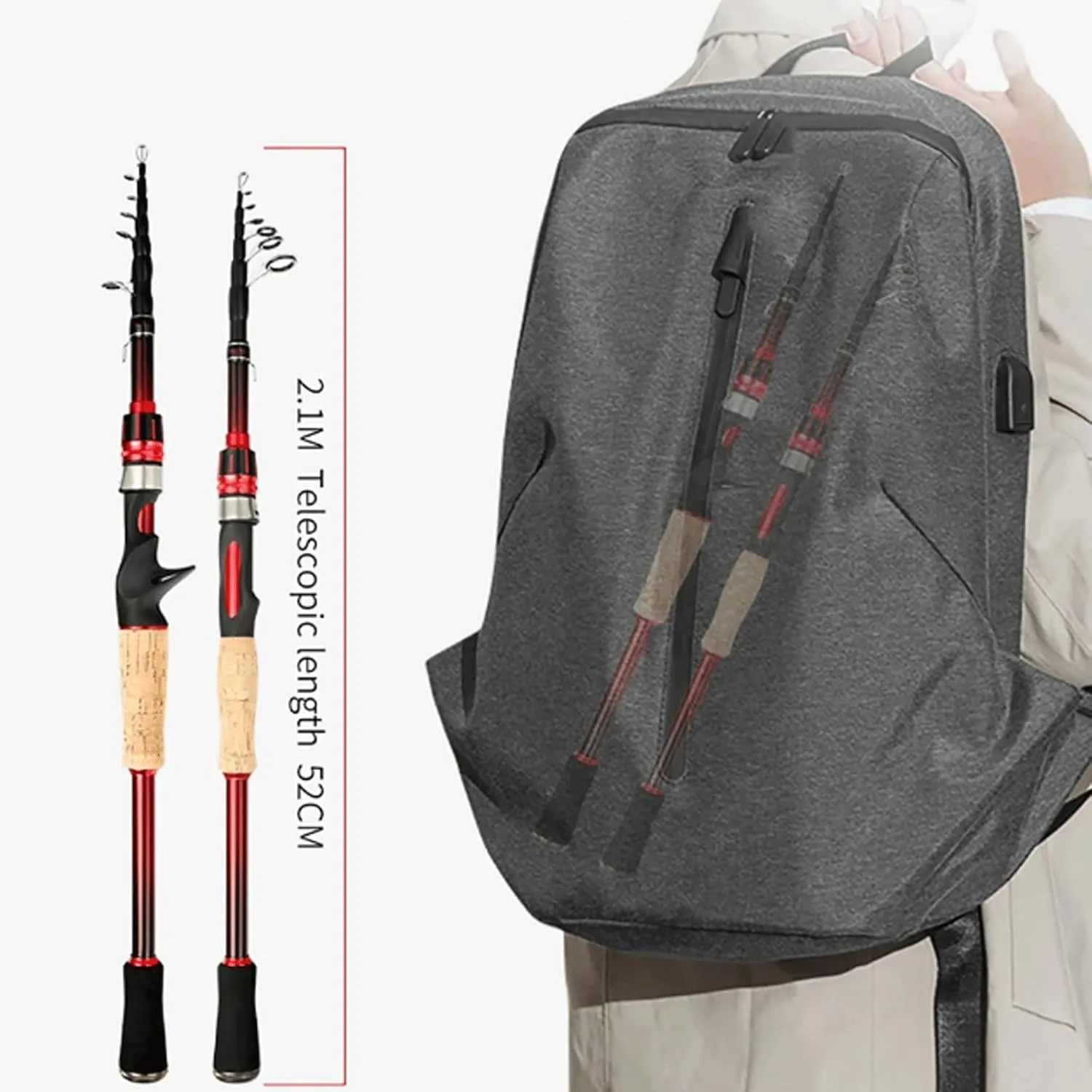 Fishing Rods Telescopic Fishing Pole 2.1M 2.4M 2.7M 3.0M Travel Fishing Rod Carbon Fiber Spinning Casting Baitcasting Carp Pole Fishing Accessories