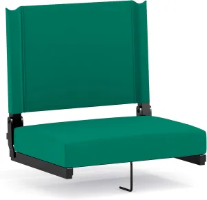Flash Furniture Grandstand Portable Stadium Seat for Bleachers or Benches, Folding Padded Stadium Chair with Carrying Handle, 500 lb. Weight Capacity, Hunter Green