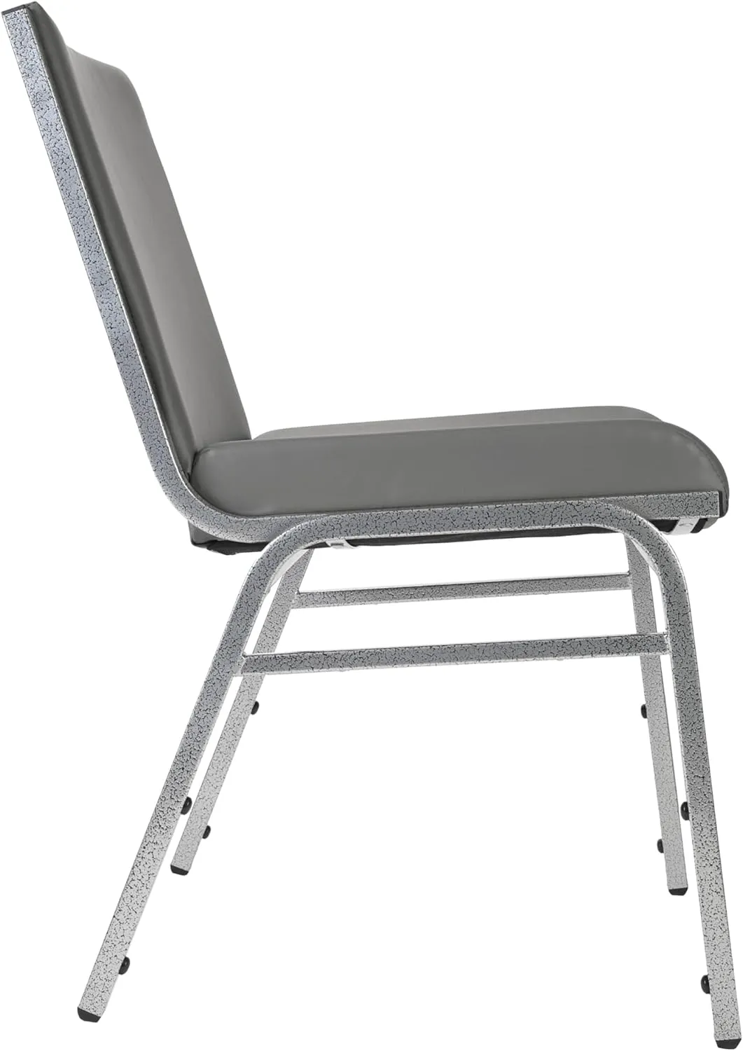 Flash Furniture Hercules Heavy-Duty Vinyl Lobby Chair with Ganging Bracket and Cushioned Seat, Stacking Chair for Waiting Rooms/Offices, Gray