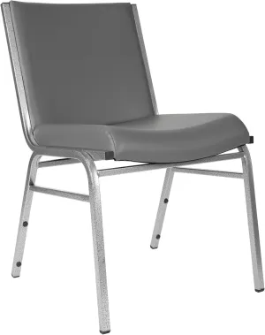 Flash Furniture Hercules Heavy-Duty Vinyl Lobby Chair with Ganging Bracket and Cushioned Seat, Stacking Chair for Waiting Rooms/Offices, Gray
