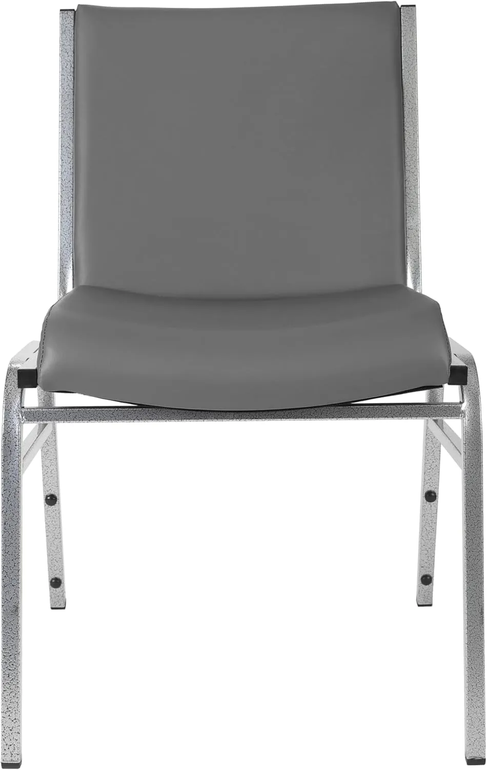Flash Furniture Hercules Heavy-Duty Vinyl Lobby Chair with Ganging Bracket and Cushioned Seat, Stacking Chair for Waiting Rooms/Offices, Gray