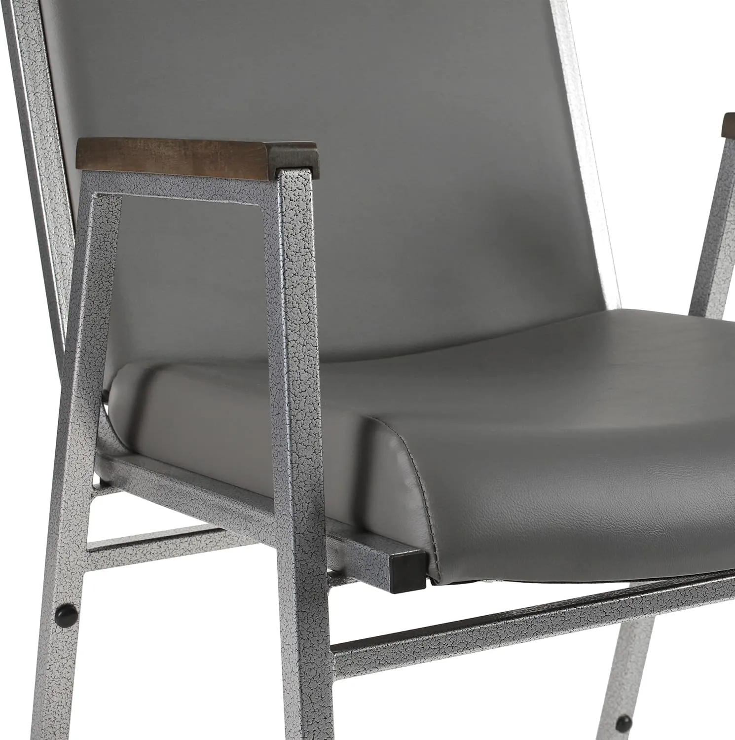 Flash Furniture Hercules Heavy-Duty Vinyl Lobby Chair with Ganging Bracket and Cushioned Seat, Stacking Chair for Waiting Rooms/Offices, Gray