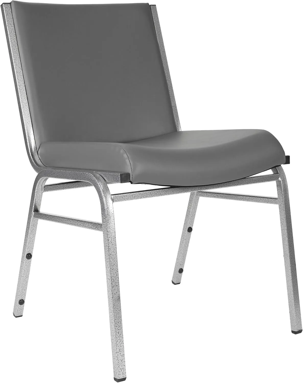 Flash Furniture Hercules Heavy-Duty Vinyl Lobby Chair with Ganging Bracket and Cushioned Seat, Stacking Chair for Waiting Rooms/Offices, Gray