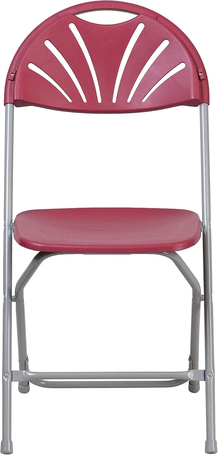 Flash Furniture HERCULES Series 650 lb. Capacity Burgundy Plastic Fan Back Folding Chair