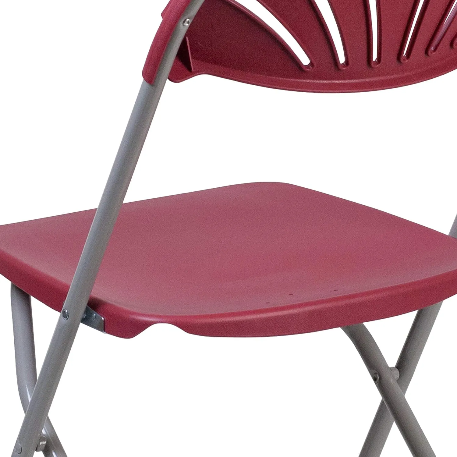 Flash Furniture HERCULES Series 650 lb. Capacity Burgundy Plastic Fan Back Folding Chair