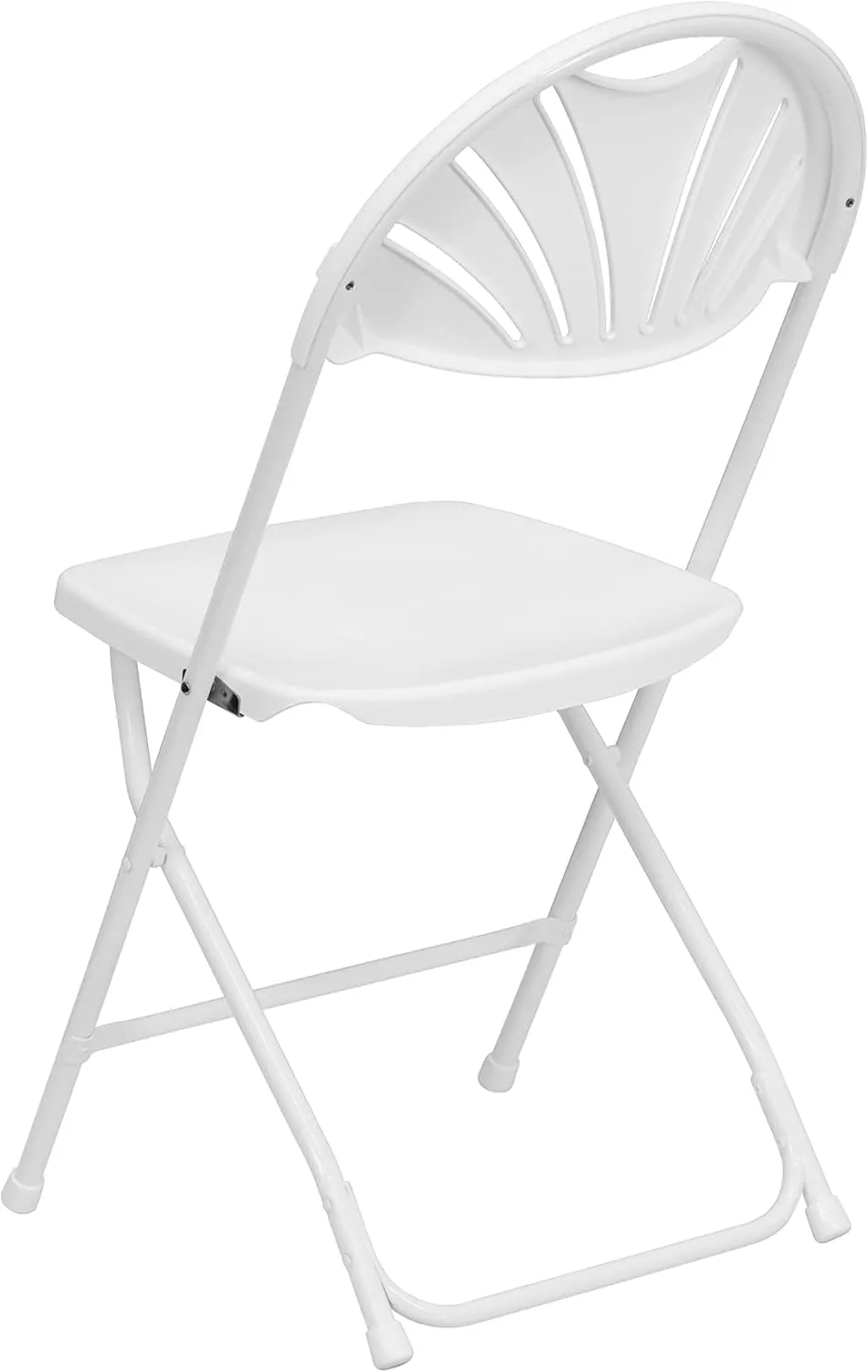 Flash Furniture HERCULES Series 650 lb. Capacity White Plastic Fan Back Folding Chair