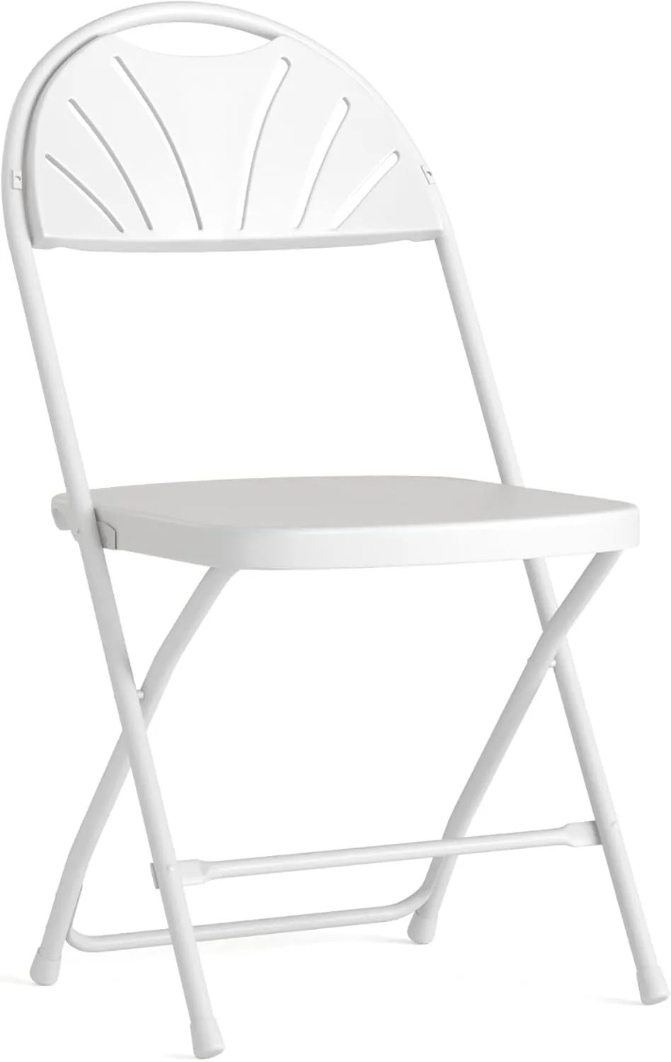 Flash Furniture HERCULES Series 650 lb. Capacity White Plastic Fan Back Folding Chair