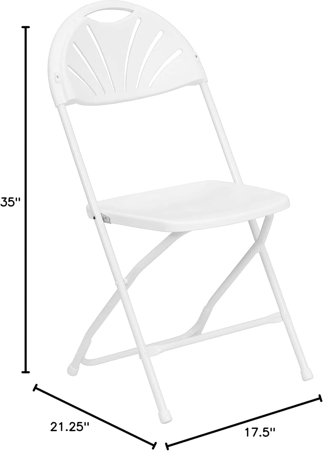 Flash Furniture HERCULES Series 650 lb. Capacity White Plastic Fan Back Folding Chair