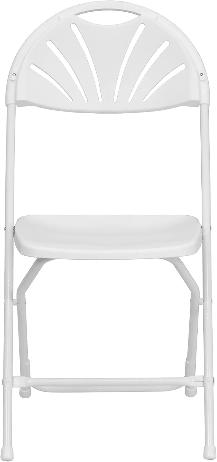 Flash Furniture HERCULES Series 650 lb. Capacity White Plastic Fan Back Folding Chair