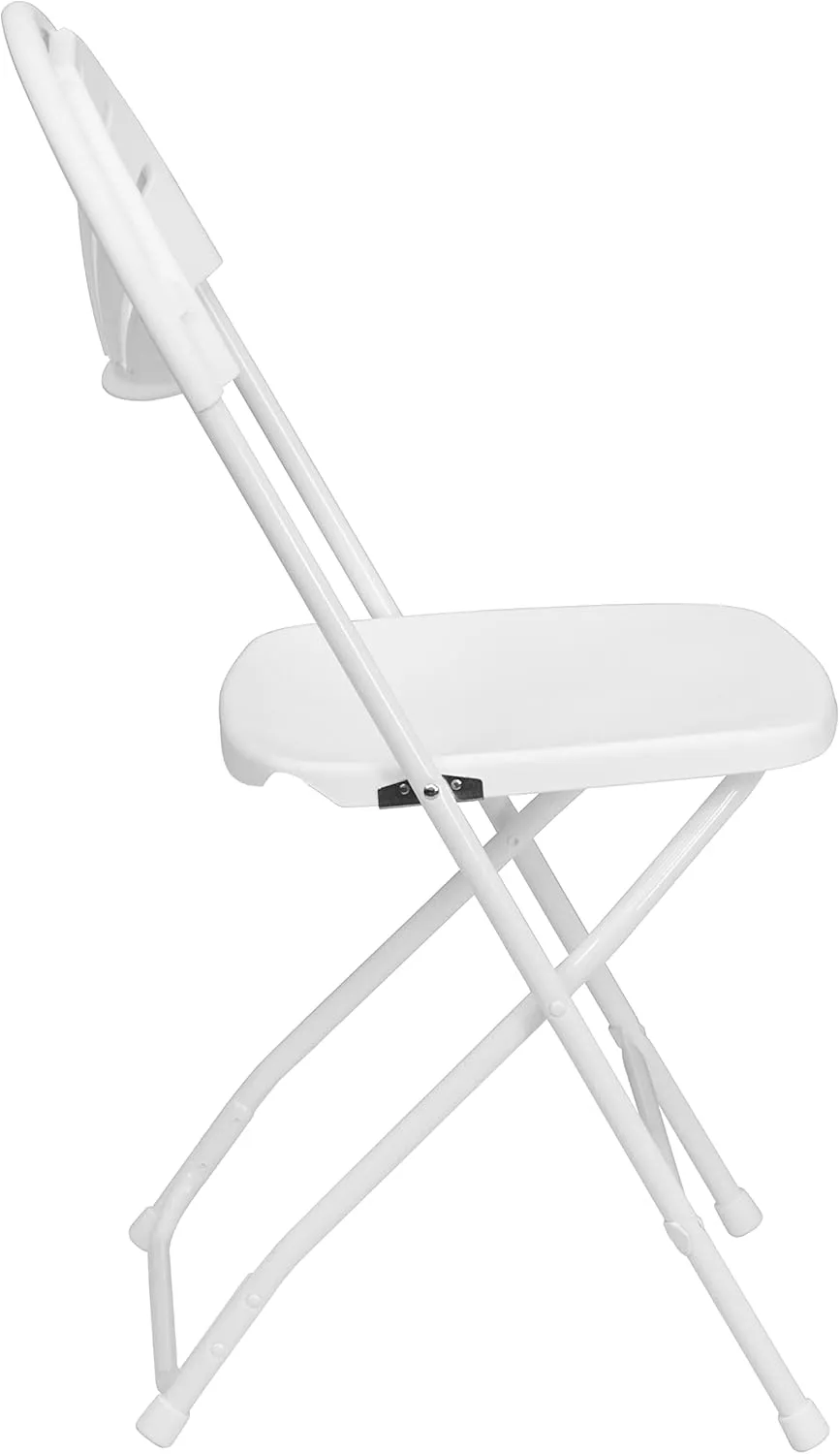 Flash Furniture HERCULES Series 650 lb. Capacity White Plastic Fan Back Folding Chair