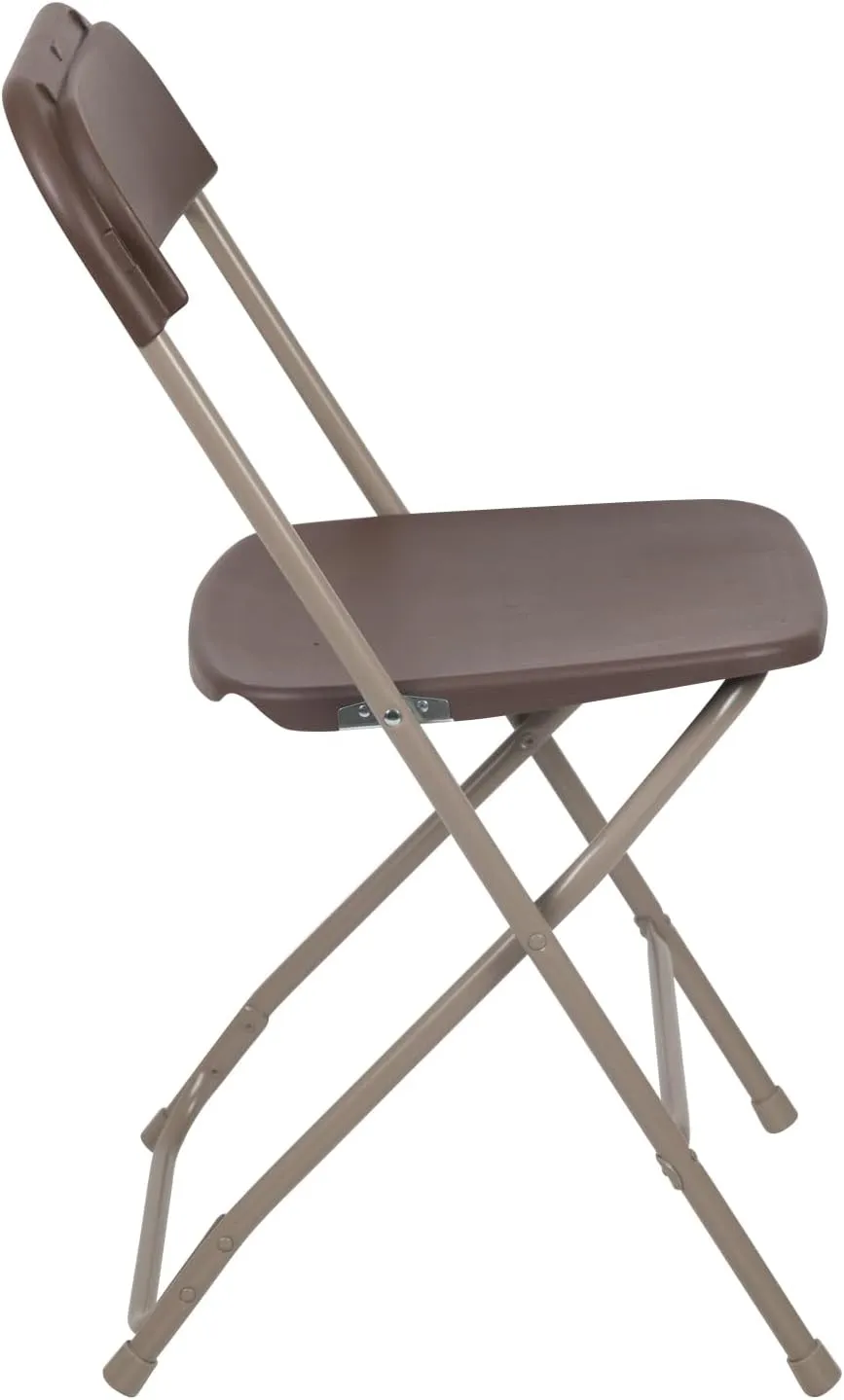 Flash Furniture Hercules Series Plastic Folding Chair - Brown - 6 Pack 650LB Weight Capacity Comfortable Event Chair-Lightweight Folding Chair