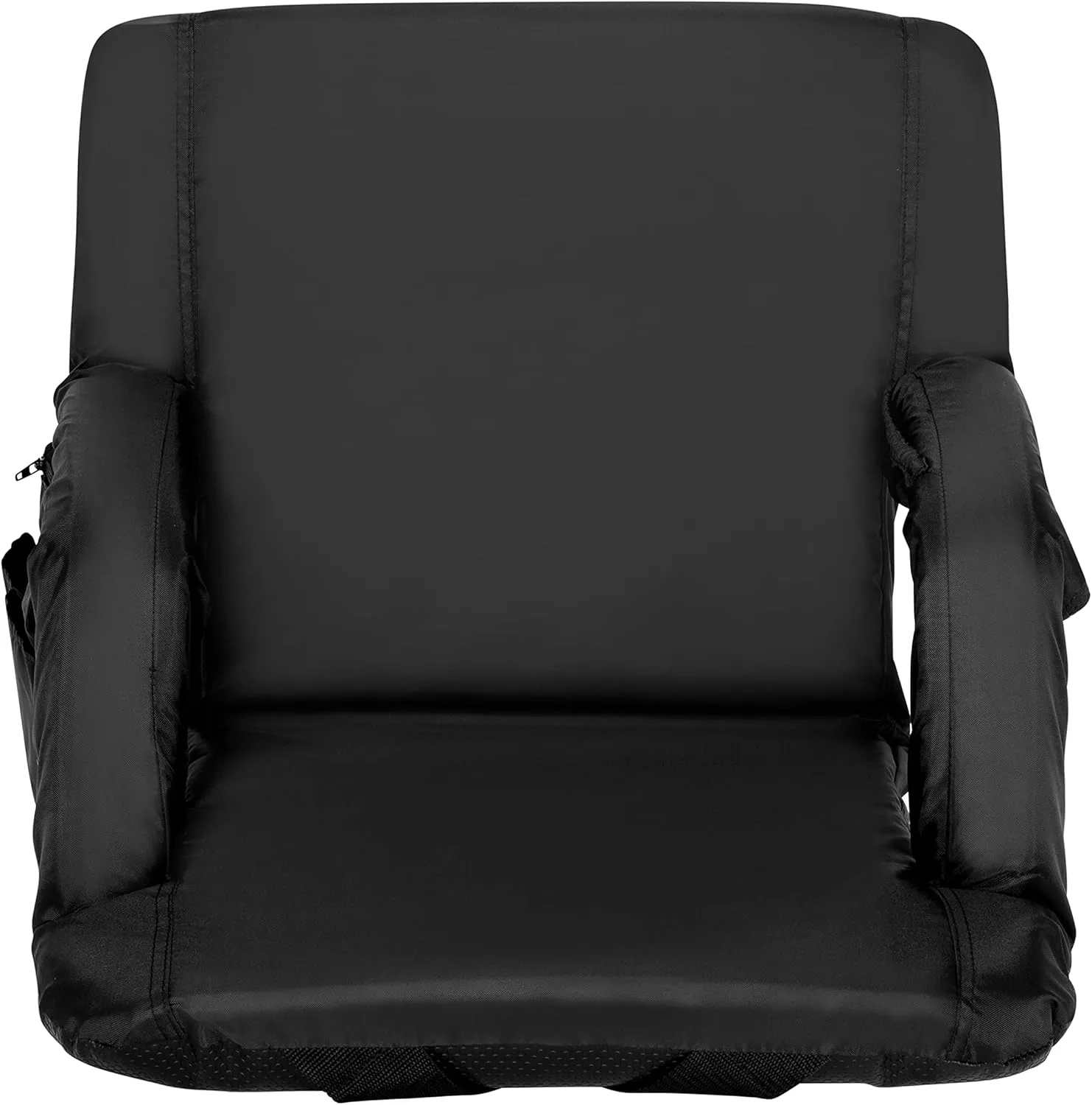 Flash Furniture Malta Portable Stadium Seats for Bleachers or Benches, Padded Stadium Chairs with Backpack Straps and Storage, Pack of 2, 265 lb. Weight Capacity, Black