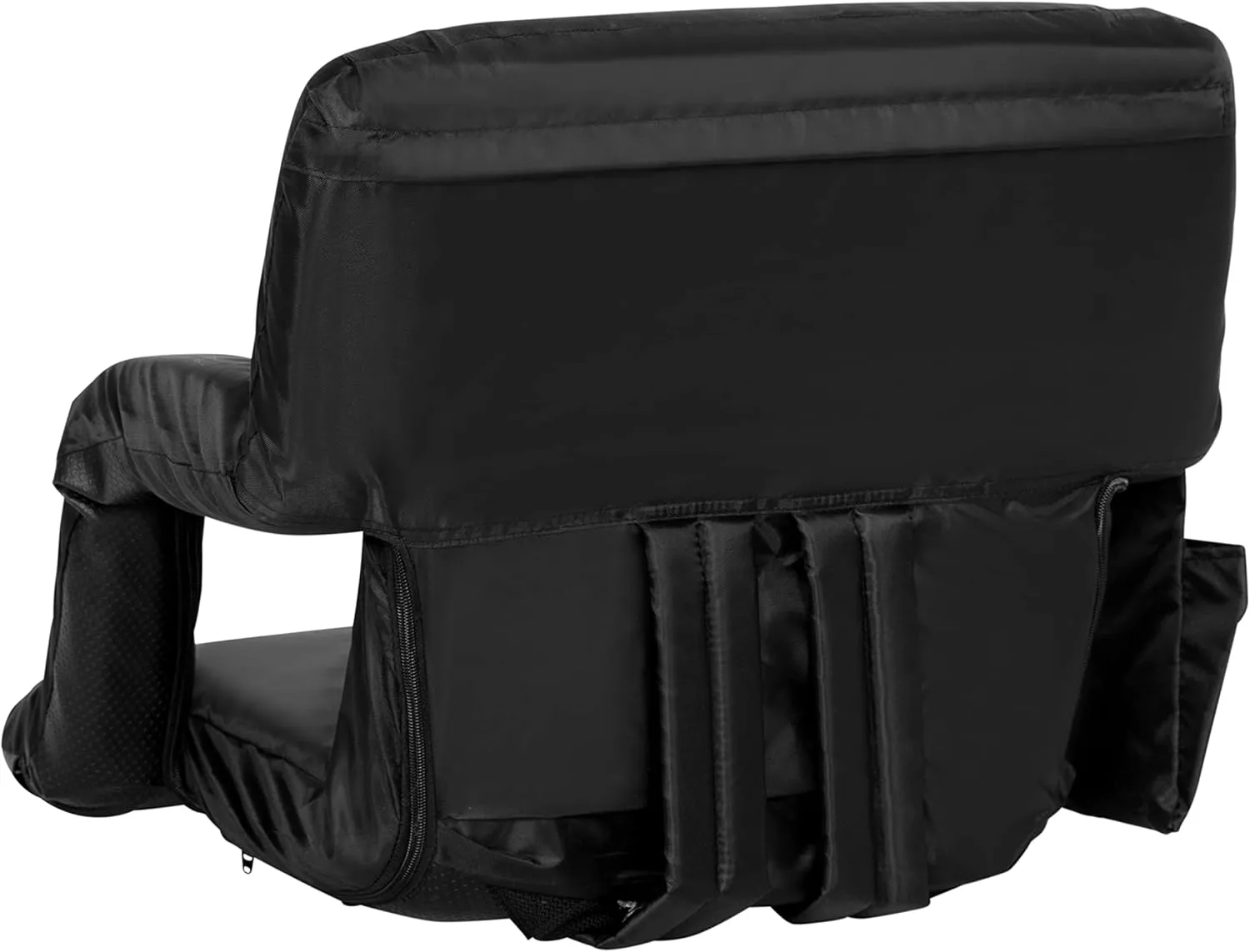 Flash Furniture Malta Portable Stadium Seats for Bleachers or Benches, Padded Stadium Chairs with Backpack Straps and Storage, Pack of 2, 265 lb. Weight Capacity, Black