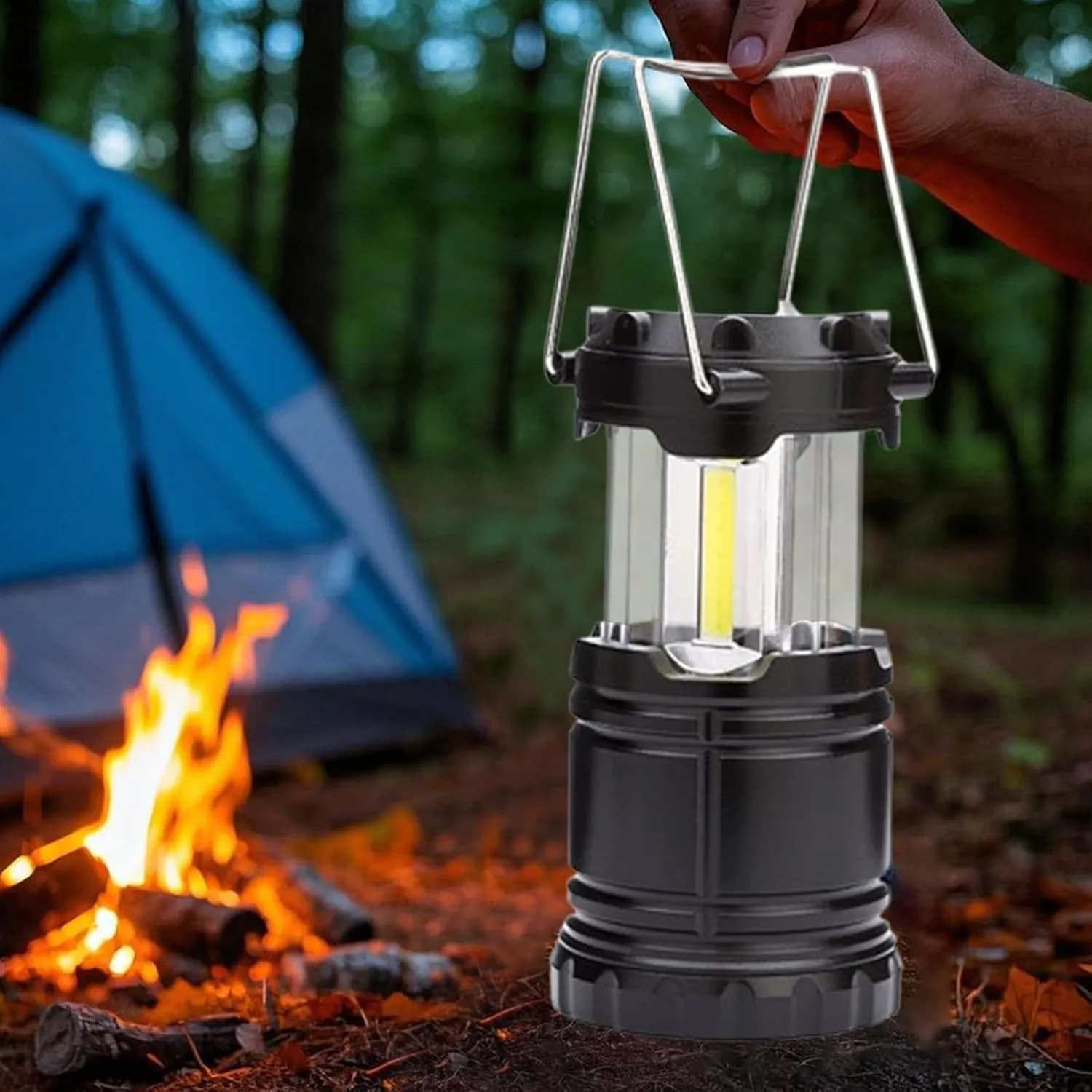 Flashlight Lantern | Camping Lamps LED Lights Torch | Battery Operated Waterproof Outdoor Lights with Foldable Hook, Survival Gear for Fishing Hiking Urgent Use