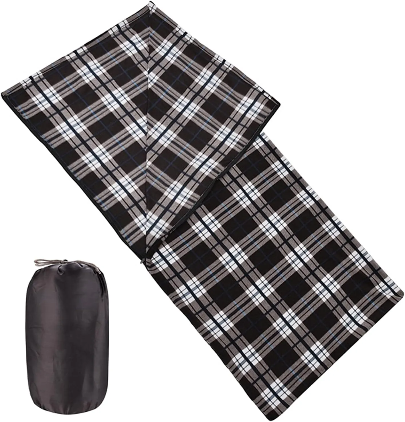 Fleece Sleeping Bag Lined with Travel Sheets Camping Sleeping Bag Ultra Light Zipper Storage Bag Zipper Backpack Travel Blanket Hiking 70.8inch