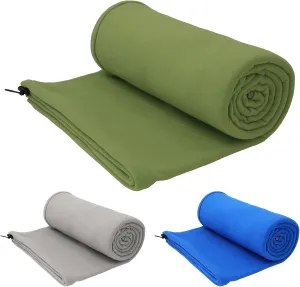 Fleece Sleeping Bag Liner, 75" Long Zipper Microfiber Fleece Travel Single Sleeping Bag Camping Blanket, Indoor Outdoor Blanket for Adults & Children