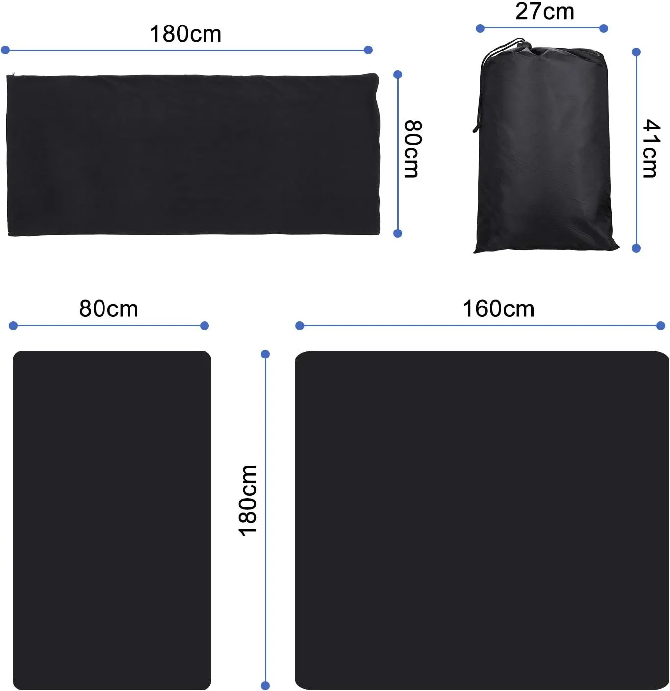 Fleece Sleeping Bag Liner Travel Sheet Camping Sleep Sack Ultralight Zippered Storage Bag Full Sized Zipper Backpacking Blanket for Traveling, Camping, Hiking, Outdoor Activities