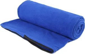 Fleece Sleeping Bag Liner - Ultralight Travel Sheet & Camping Sleep Sack with Zip Storage Bag - Full Sized Backpacking Blanket for Outdoor Activities, Hiking & Traveling
