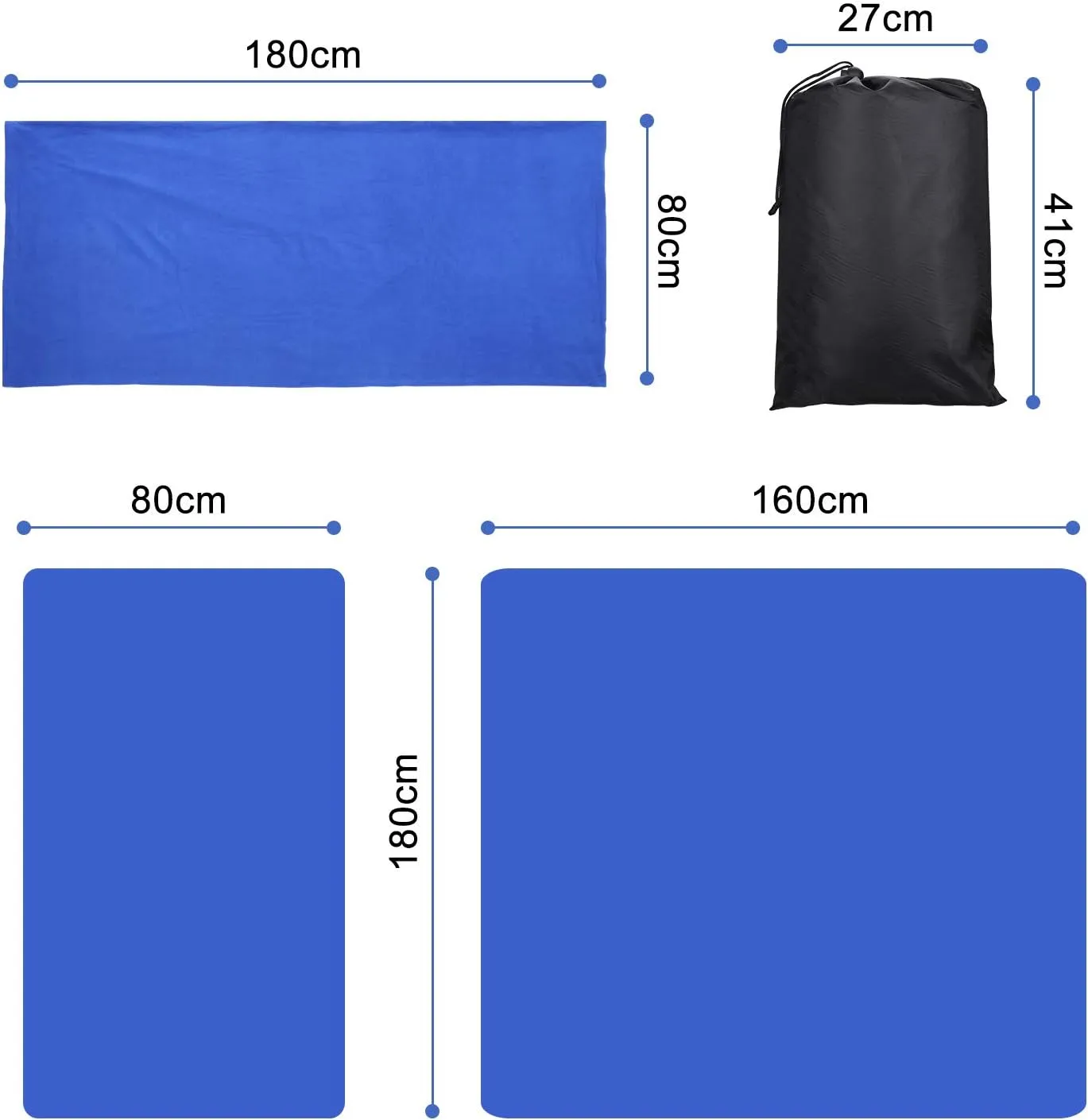 Fleece Sleeping Bag Liner - Ultralight Travel Sheet & Camping Sleep Sack with Zip Storage Bag - Full Sized Backpacking Blanket for Outdoor Activities, Hiking & Traveling