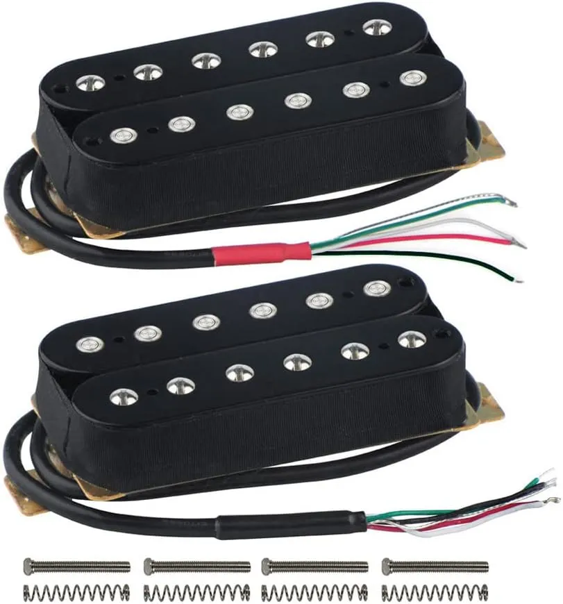 FLEOR Electric Guitar Humbucker Pickups Ceramic Double Coil Guitar Bridge Pickup & Neck Pickups Set-Black