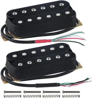 FLEOR Electric Guitar Humbucker Pickups Ceramic Double Coil Guitar Bridge Pickup & Neck Pickups Set-Black
