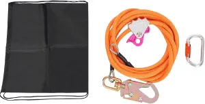 Flip Line, Steel Wire Core Flipline Kit 1/2" X 16', Adjustable Tree Lanyard with Triple Lock Carabiner and Steel Swivel Snap, Steel Core Positioning Rope Flipline System for Arborists&Tree Climbers