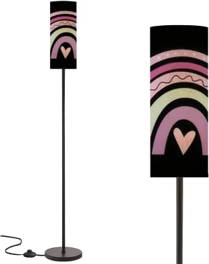 Floor Lamp for Living Room Cute Boho Rainbow Flat Scandi Kids Style Rainbow for Romantic Modern Standing Lamp Remote Control Dimmable Pole Lamp Corner Tall Lamp for Office Bedroom Reading
