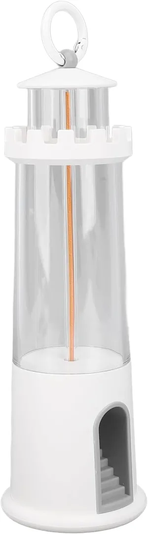 Focket Lighthouse Lamp, USB Charging 1200mAh Battery Lighthouse Light for Tent (White)