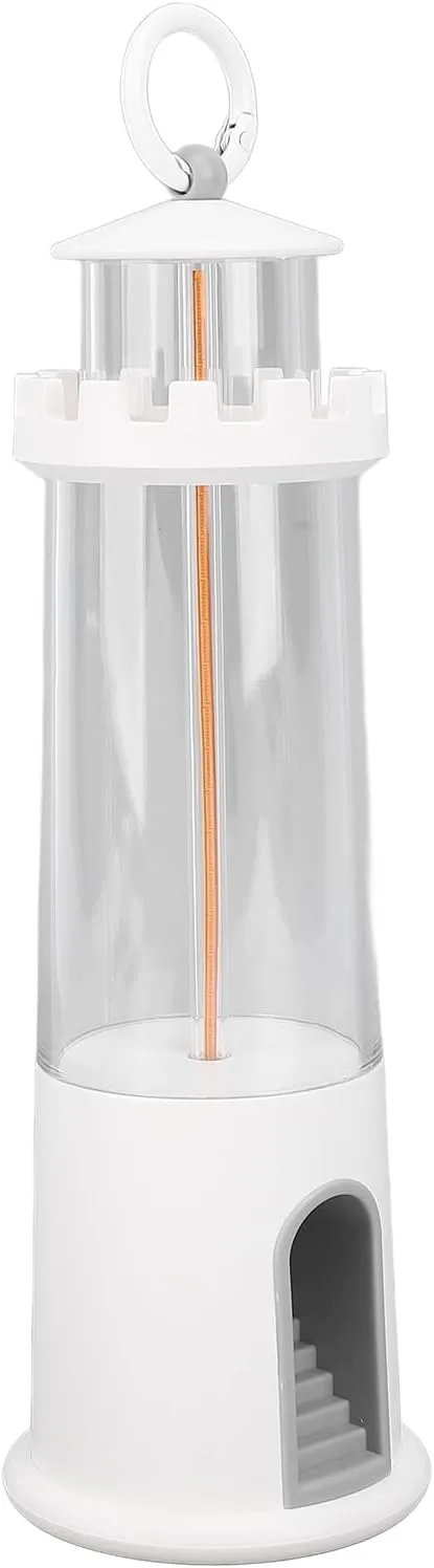 Focket Lighthouse Lamp, USB Charging 1200mAh Battery Lighthouse Light for Tent (White)