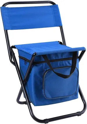 Foldable Camping Chair with Cooler Bag,Backpack Cooler Chair Fishing Chair, Lightweight Backrest Stool Compact Folding Chair Seat Foldable Camp Chair for Picnic,Fishing,Traveling,A