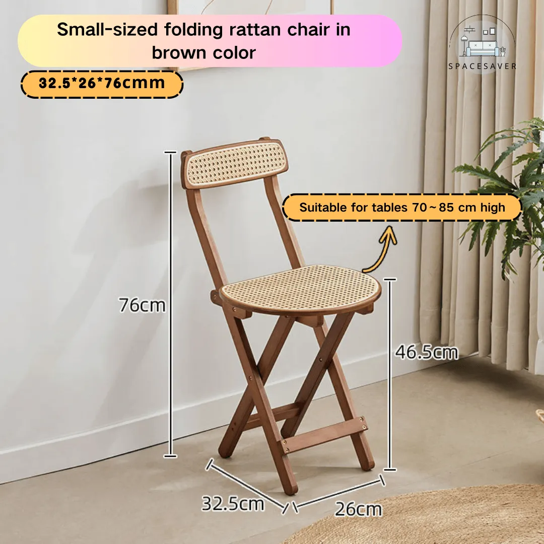 Foldable high-legged rattan-woven stool