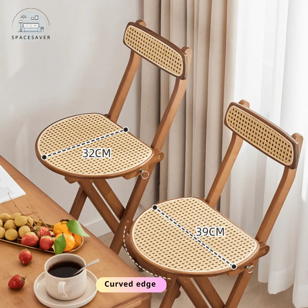 Foldable high-legged rattan-woven stool