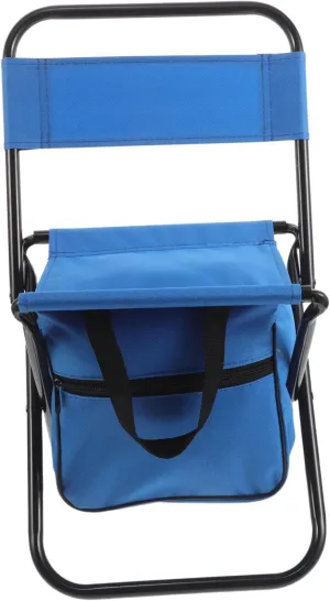 Folding Beach Chair with Backrest Storage Pouch Lightweight Portable Camping Stool for Hiking Fishing and Outdoor Activities Compact Design for Easy Transport