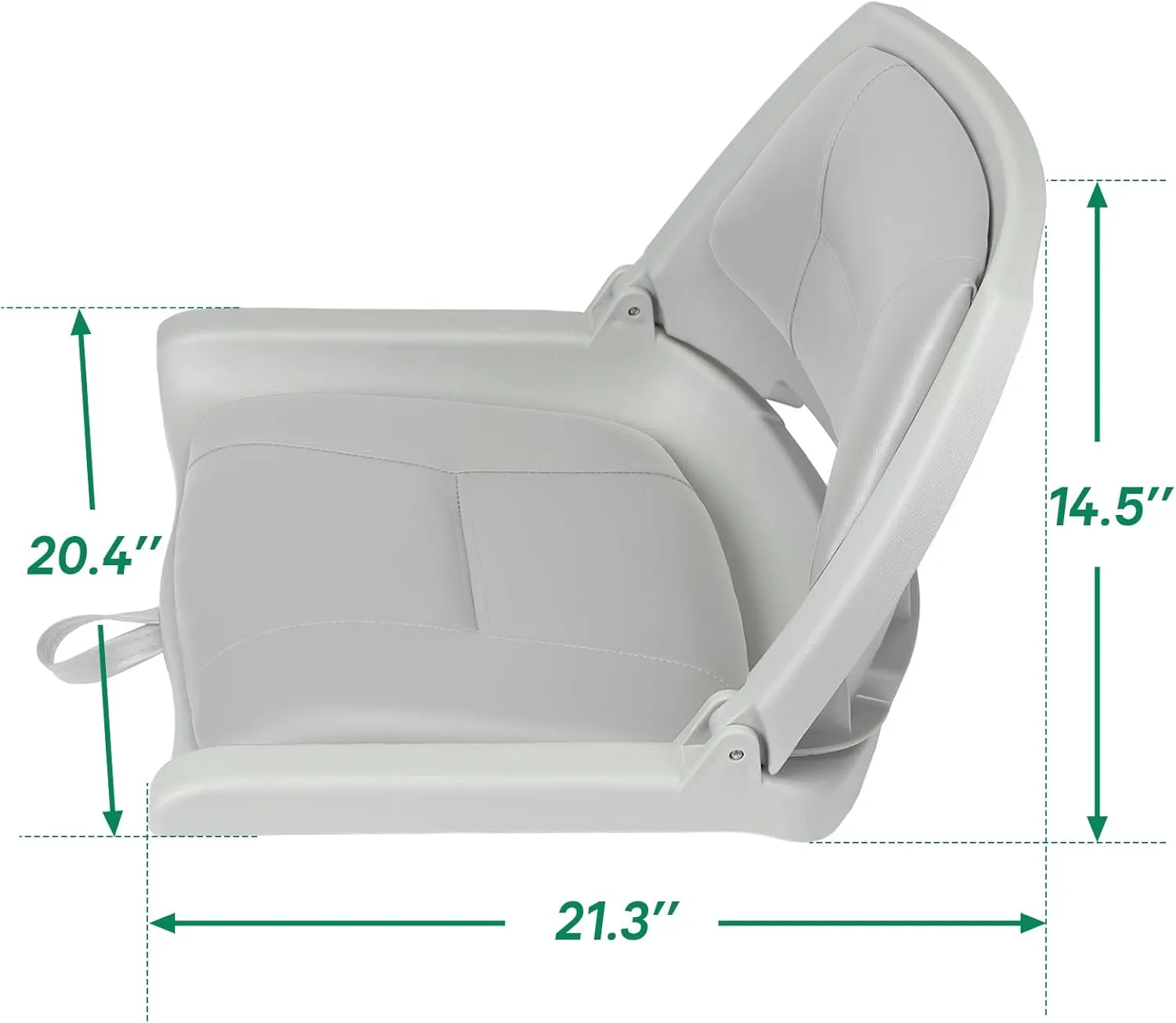 Folding Boat Seat Padded Folding Boat Chair with Backrest Marine BassJon Boat Seat (Grayshell Gray)