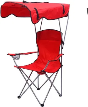 Folding Camping Chair Camping Chair with Shade Canopy Chair, Folding Recliner, Adjustable Outdoor Beach Lightweight Sunshade Folding Chairs Indoor Outdoor Folding Chair