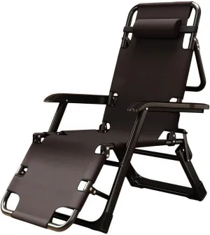 Folding Chair, Adult Lounger with Adjustable Headrest, Portable Zero Gravity Patio Chair with Multi-Angle Adjustment for Resting, Relaxing, Outdoor Sunbathing