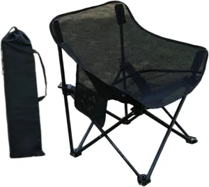 Folding Chair Camping Chair Foldable Heavy Duty Breathable with Carrying Bag for Adults for Yard Fishing Garden Hiking BBQ, Black