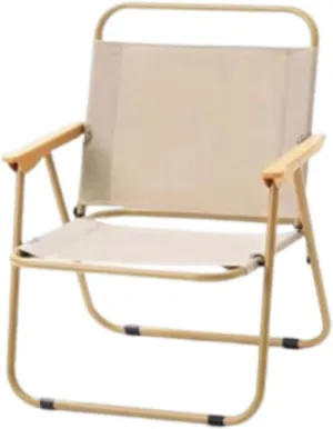 Folding Chair Fishing Chair Comfortable Recliner with Backrest Camping Chair Lounge Chair for Garden BBQ Outdoor Yard Travel, Khaki