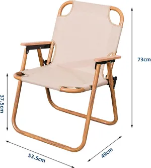 Folding Chair, Portable Folding Camping Chair, mesh Camping Chair, Fully Cushioned seat and backrest, Suitable for Sports, Barbecue, Fishing, Camping and Picnic 73 * 49 * 53.5Cm