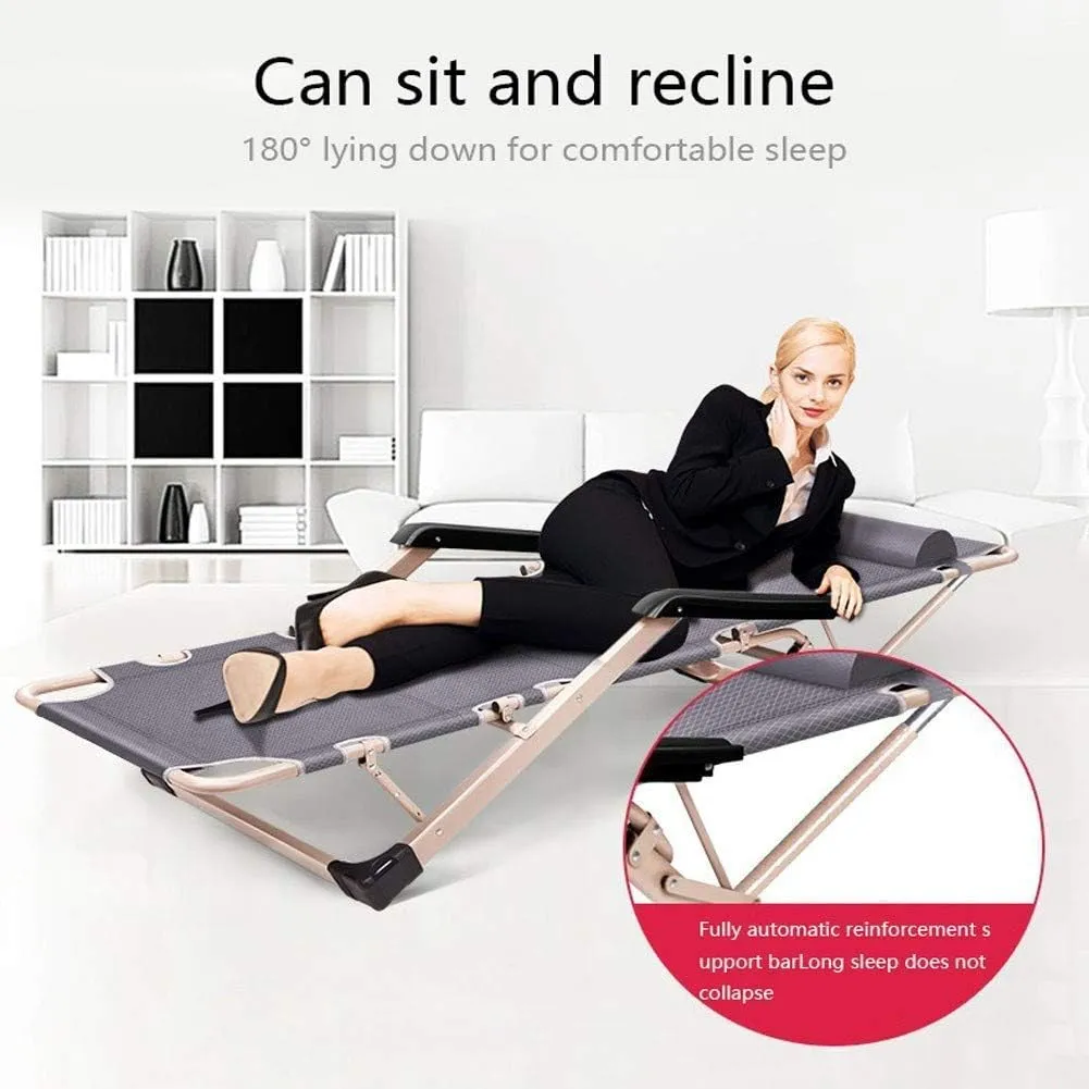 Folding Chair Recliner, Adjustable Reclining Sun Loungers Chairs Heavy Duty Sun Lounger Recliner Chairs Office Lunch Break Chair Garden Lounge Chair Outdoor For Outdoor Patio Camping(Navy Blue )