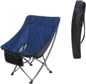 Folding Chairs Outdoor Camping Portable Folding Chair with Mesh Side Pocket Backrest Stool Camping Backpacking Chair for Fishing Beach Travel Picnic Camping Chair