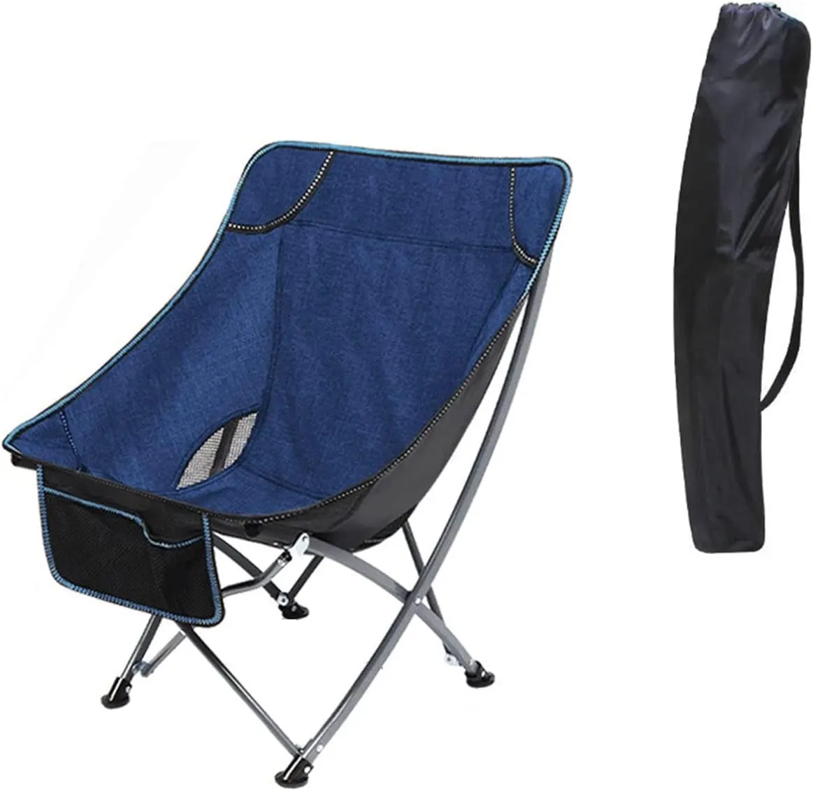 Folding Chairs Outdoor Camping Portable Folding Chair with Mesh Side Pocket Backrest Stool Camping Backpacking Chair for Fishing Beach Travel Picnic Camping Chair
