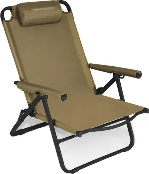Folding Chaise - Camping Chair, 4th Gear Angle Adjustment, Can Sit and Lie Down, Load Bearing Capacity of 180KG, Suitable for Outdoor Activities Such As Camping, Fishing, Etc