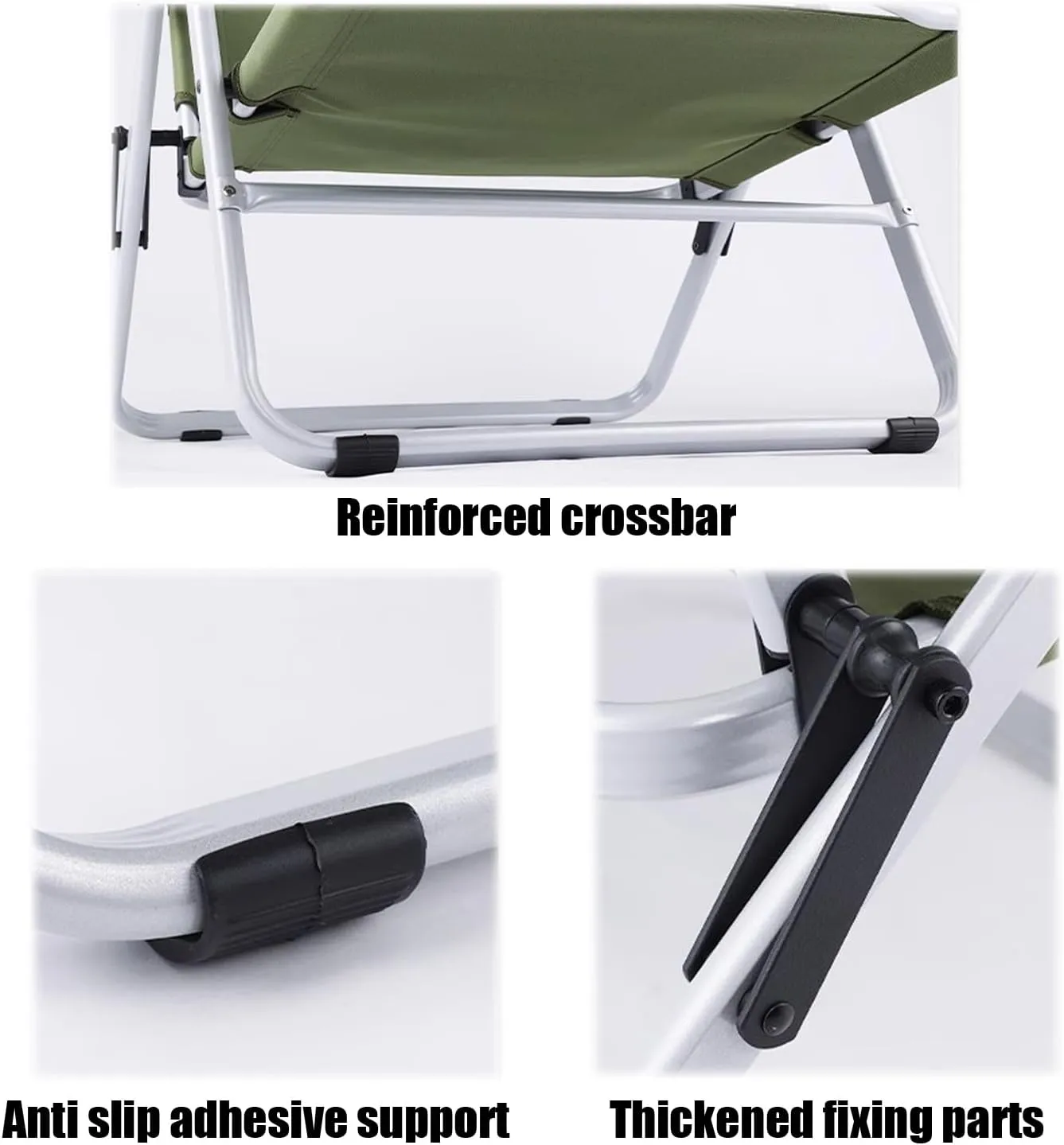 Folding Chaise - Camping Chair, 4th Gear Angle Adjustment, Can Sit and Lie Down, Load Bearing Capacity of 180KG, Suitable for Outdoor Activities Such As Camping, Fishing, Etc