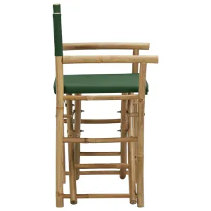 Folding Director's Chairs 2 Pcs Outdoor Camping Chair Bamboo and Fabric