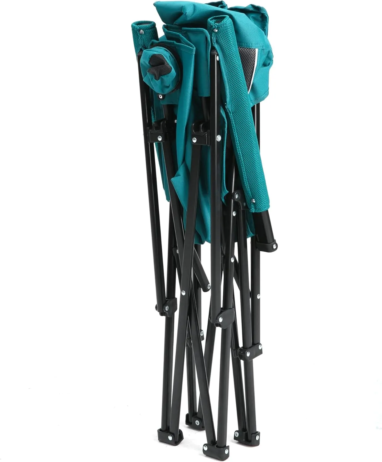 Folding Outdoor Chair, Heavy Duty 250 lbs Capacity, High Back Design with Cup Holder (Blue)