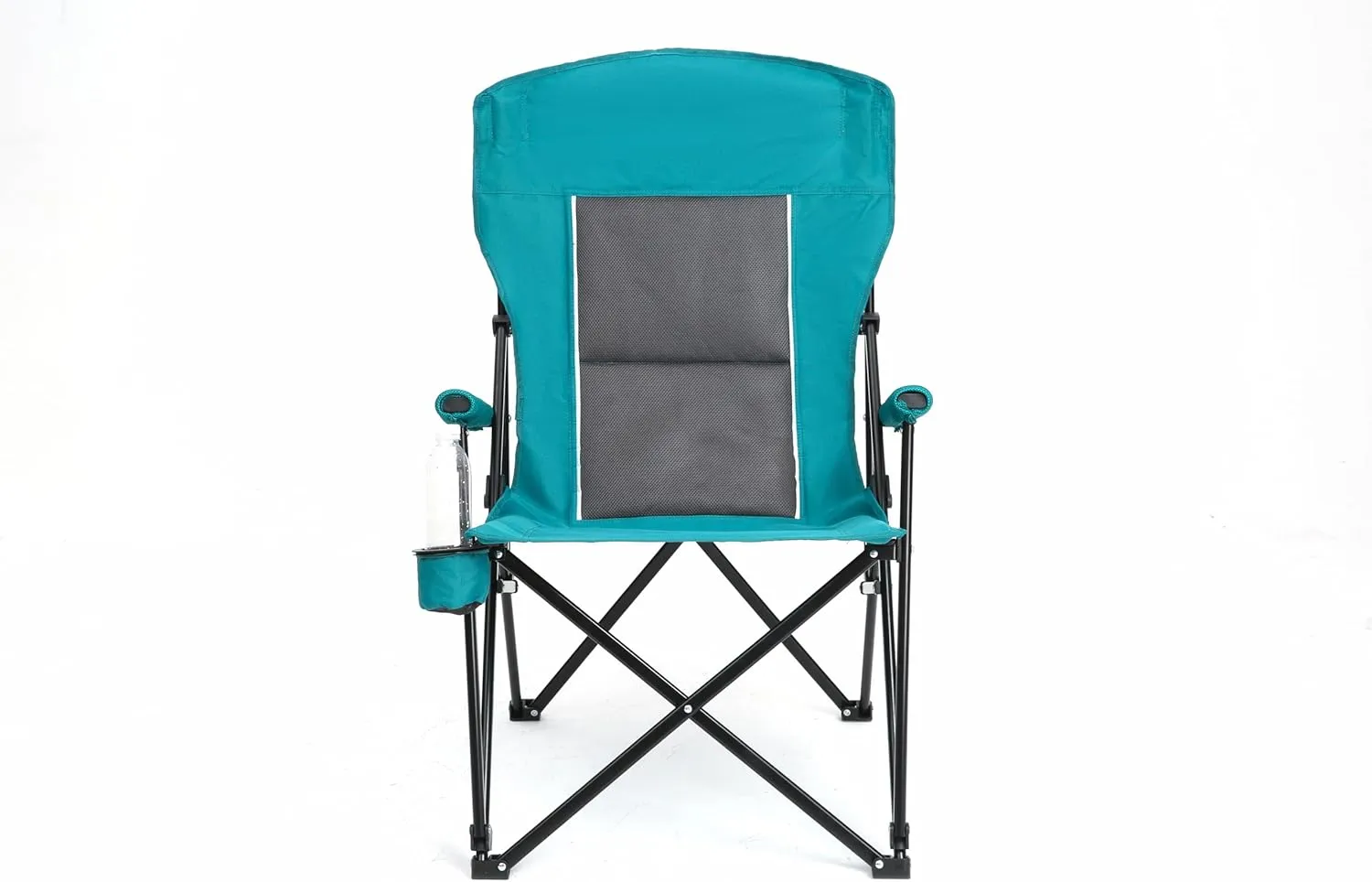 Folding Outdoor Chair, Heavy Duty 250 lbs Capacity, High Back Design with Cup Holder (Blue)