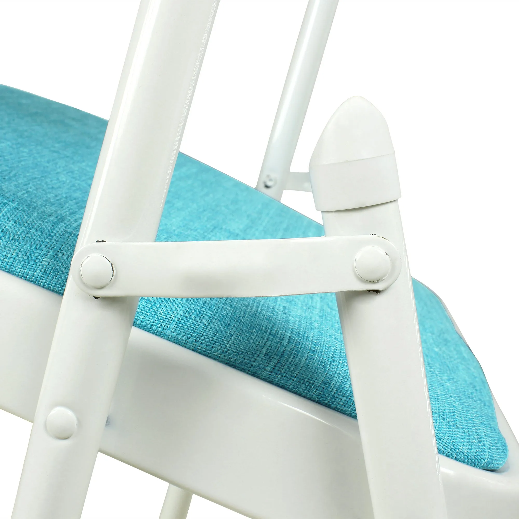 Folding Padded Blue Metal Chair